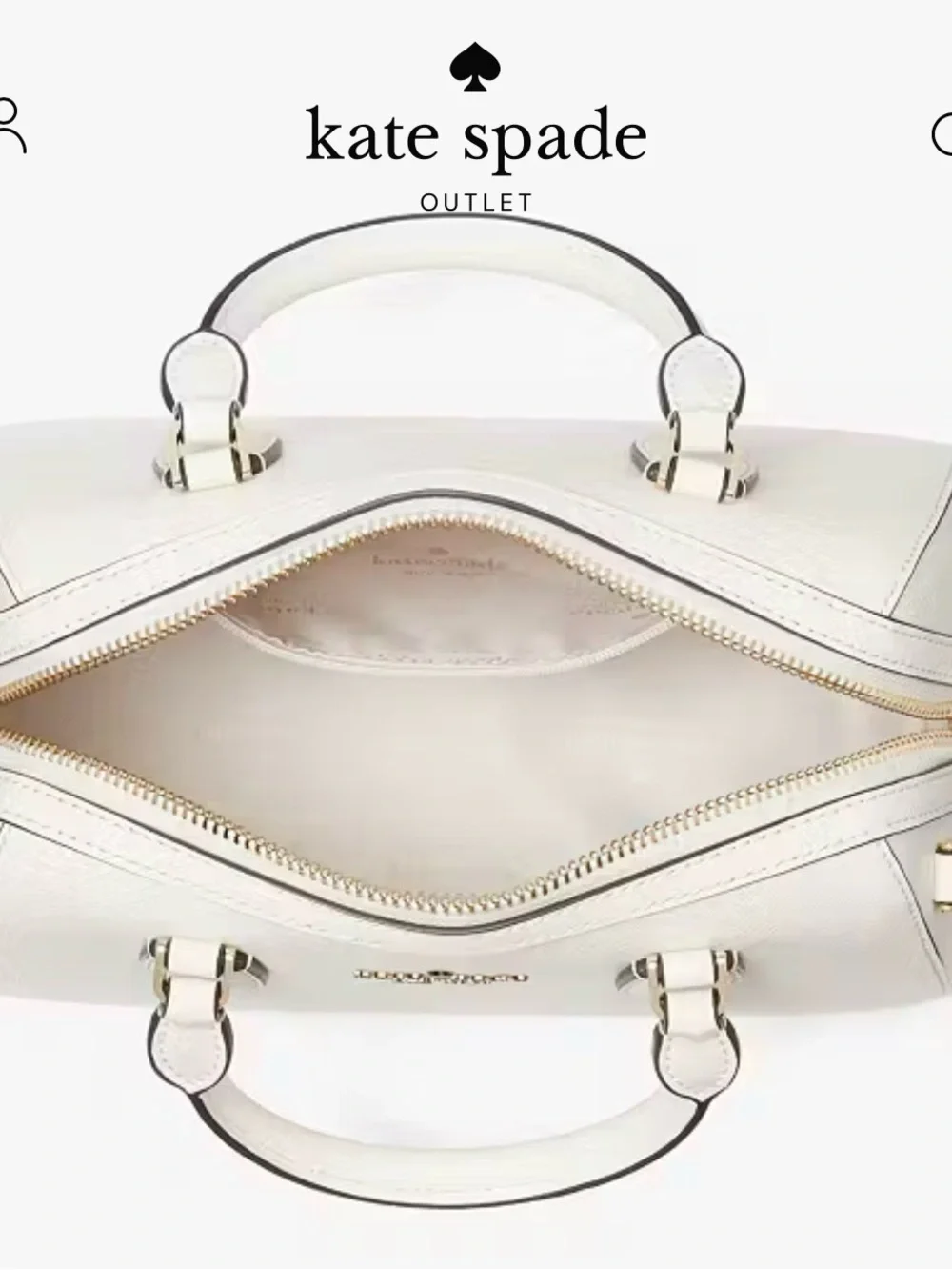 Luxurious kate spade Cream Dome Satchel with Gold Hardware MSRP $348